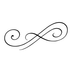 Elegant Calligraphic Swirl Line for Vintage Design Decoration