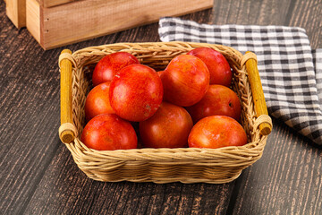 Fresh sweet juicy  purple plums