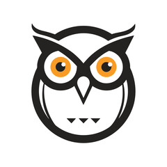 Obraz premium symmetrical owl face minimalist logo icon