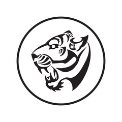 black cat and fish, tiger head with shield mascot logo vector template. 