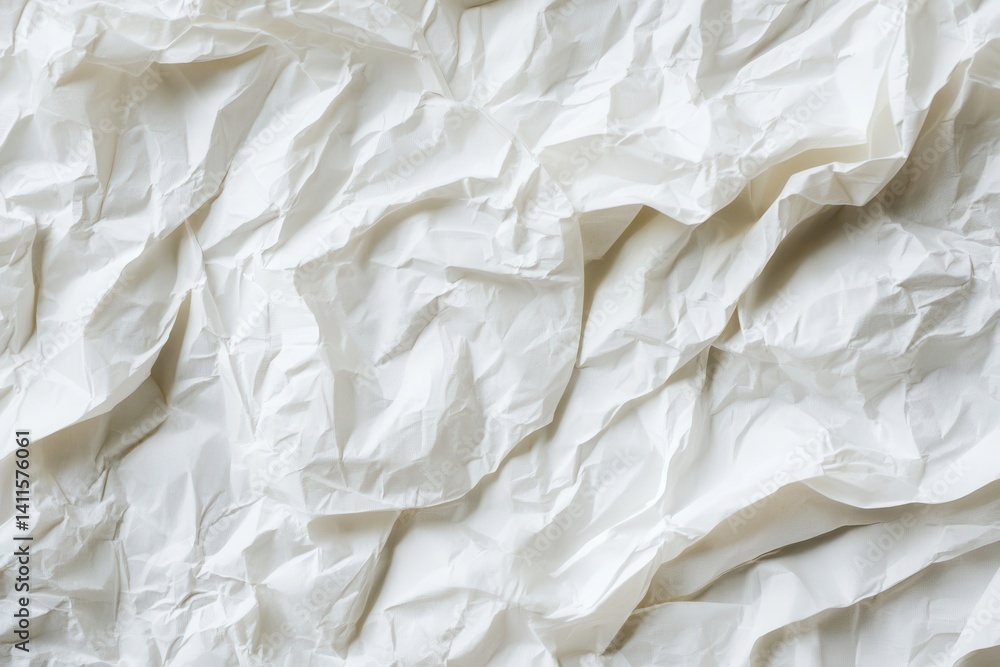 Poster crumpled white recycled paper texture ideal for creative projects and unique design backgrounds in e