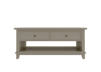 Modern Living Room Wooden Cabinet Isolated on Transparent Floor