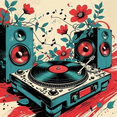 retro music background