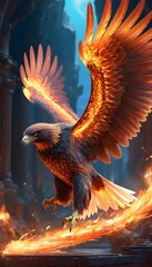 golden eagle in flight