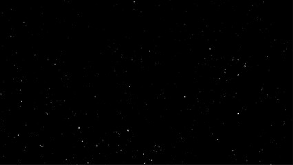 Realistic Snow Falling On Black Background. Flying dust particles on a black background.