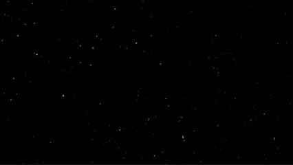 Obraz premium Flying dust particles on a black background. Snow on black background shot during a winter night with black backdrop. 