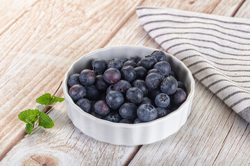 Raw ripe sweet and juicy blueberry