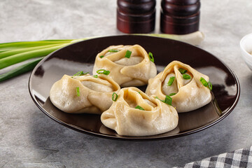 Uzbek cuisine - staffed Manti with meat