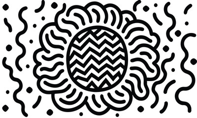 Fototapeta premium Abstract Sun Flower Doodle Design