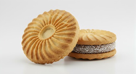 Alfajor cookie isolated on white background