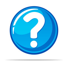 Round question mark symbol vector isolated illustration