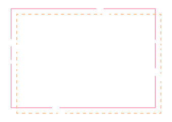 ピンクとオレンジの途切れた四角い重なり合うフレーム背景