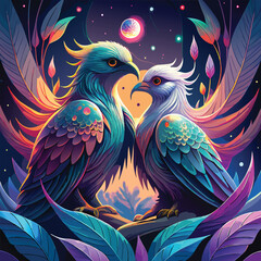 Obraz premium vector illustration of an abstract bird