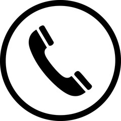 Telephone Receiver Icon Simple Black and White Graphic