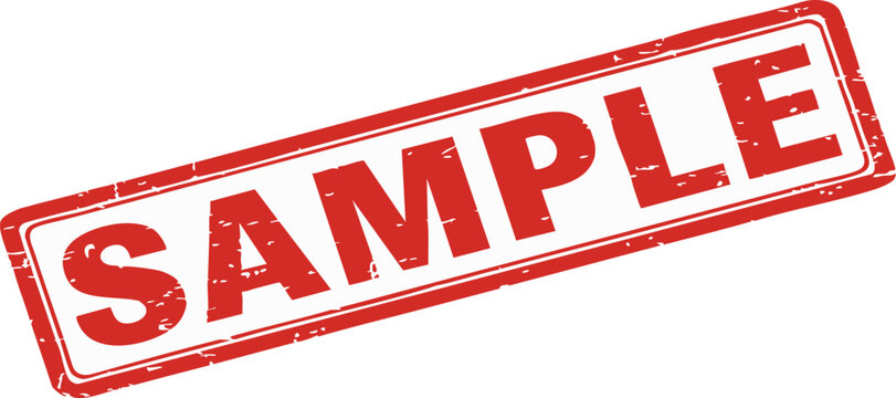 Red Sample Stamp Illustration on White Background