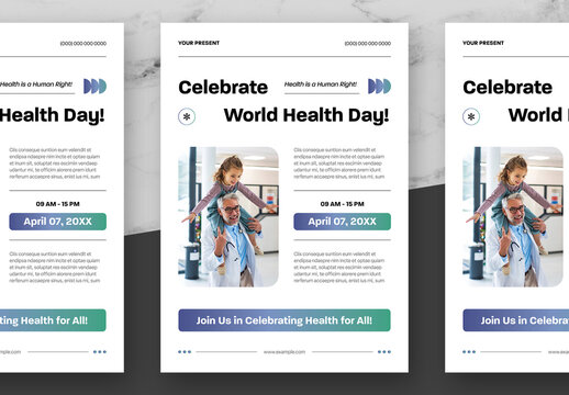 Blue And Green Health Day Flyer