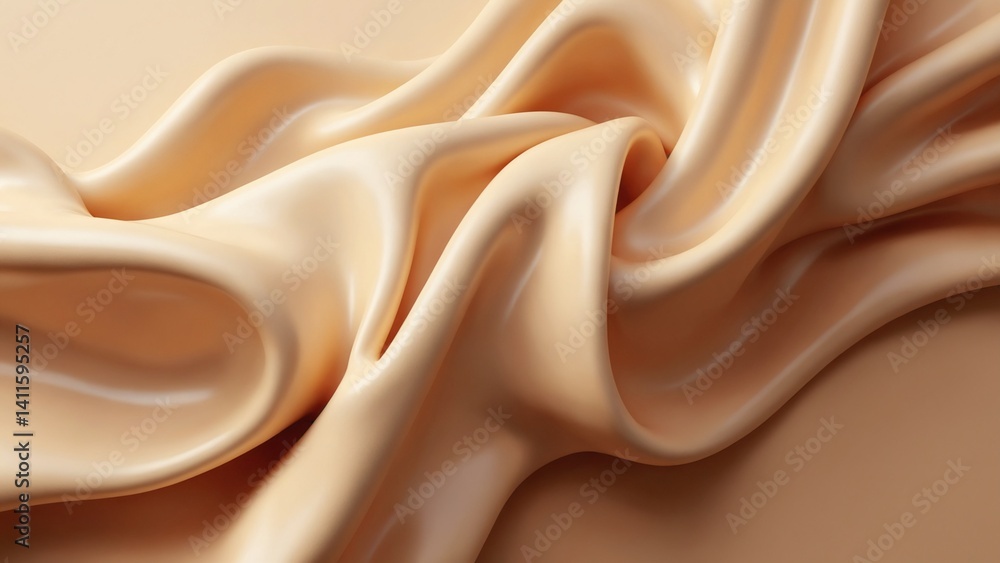 Aufkleber three dimensional render of light brown twisted shape