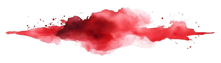 A vibrant crimson watercolor splatter art design.