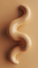 Naklejka premium Three dimensional render of light brown twisted shape