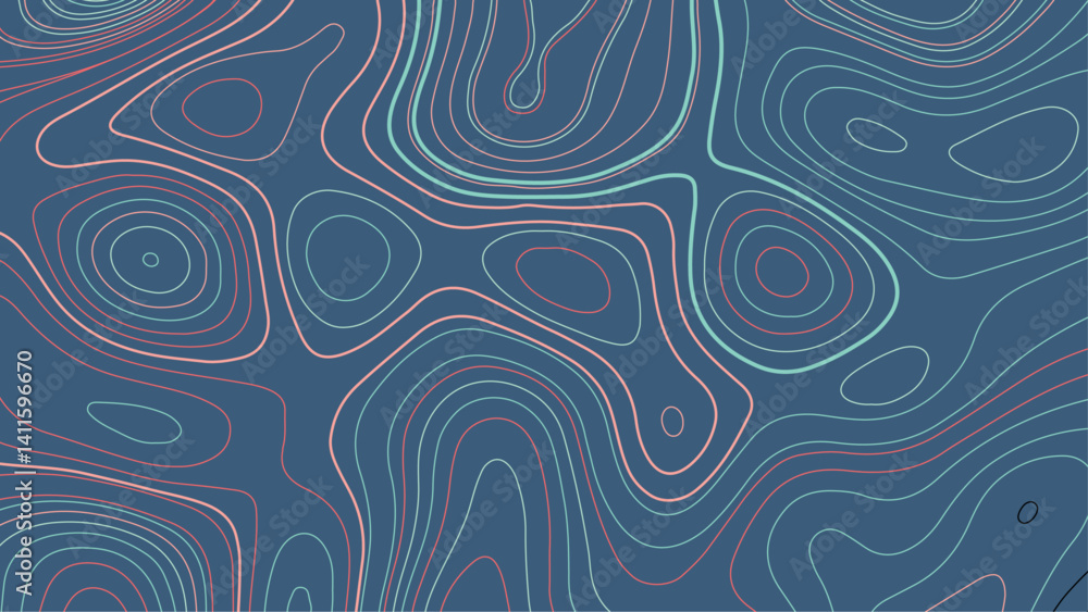 Poster trendy modern background and texture. topographic multicolored linear background. abstract design wi