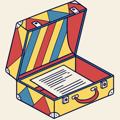 colorful briefcase with Briefcase with Paperwork