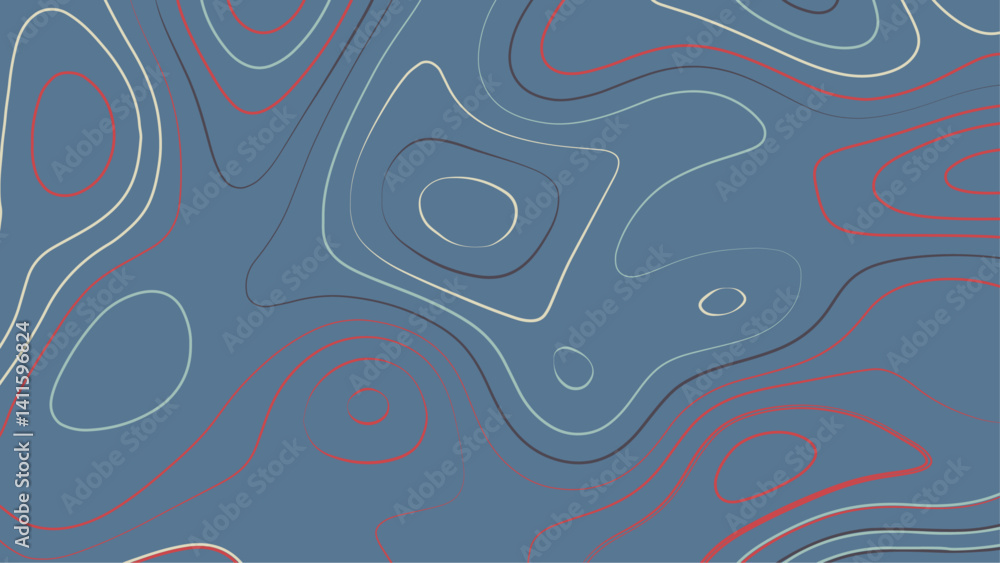 Poster trendy modern background and texture. topographic multicolored linear background for design, abstrac