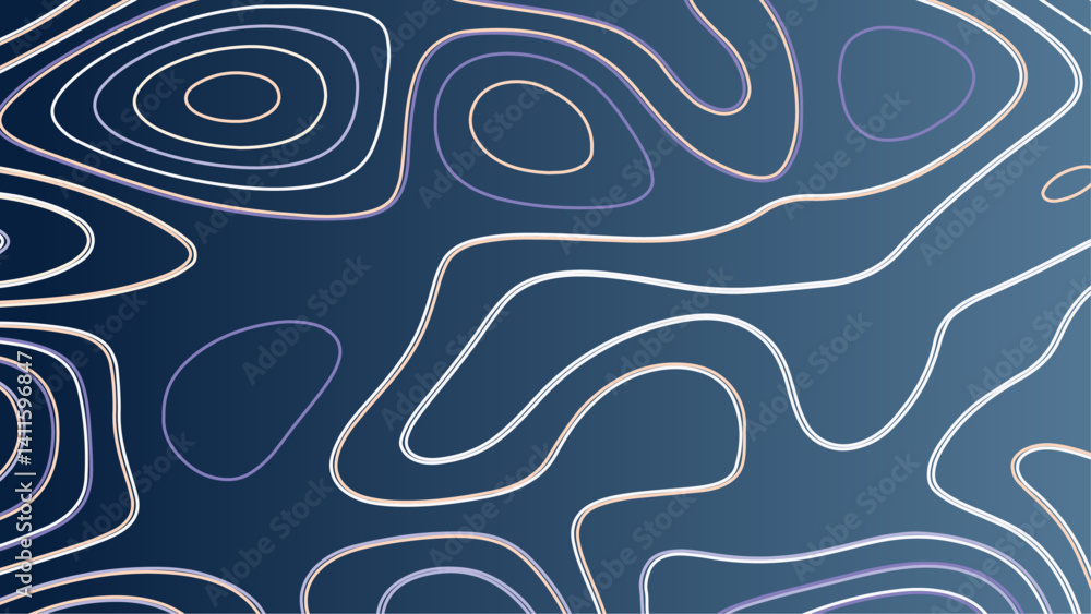 Poster trendy modern background and texture. topographic multicolored linear background. abstract design wi