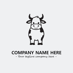 Cow illustration black and white for logo company vector image
