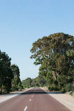 Single straight road in rural area