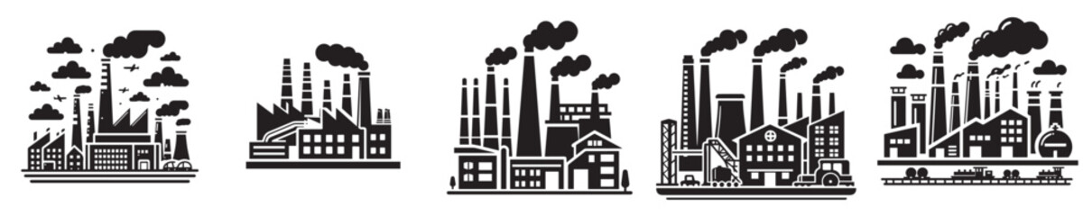 Naklejka premium vector icon industrial factory silhouette
