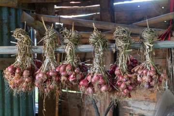 The fresh market is overflowing with fresh vegetables, shallots, organic healthy food, herbs, dried...