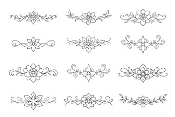 Floral Decorative Elements Set