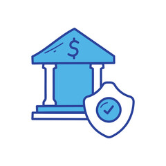 Secure Mobile Banking icon vector stock illustration