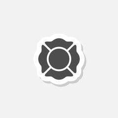 Fire Department Emblem Illustration sticker isolated on gray background