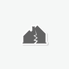 Damage broken house icons ticker isolated on gray background