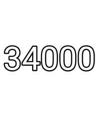 Black and white color numbers 34000