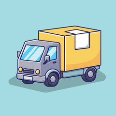 Cardboard Box Cartoon Vector Icon Illustration. Business Object Icon Concept Isolated Premium Vector. Flat Cartoon Style