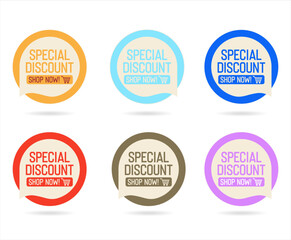 Special discount symbol advertising discounts symbol promotion collection for shopping marketing