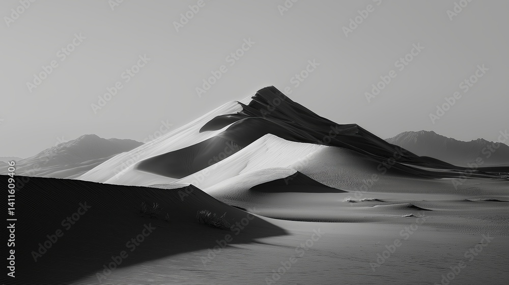 Poster desert dune captured in soft monochrome tones