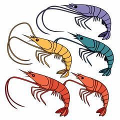 Fototapeta premium shrimp vector illustration icon