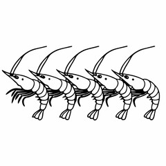 shrimp vector illustration icon