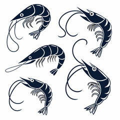 shrimp vector illustration icon