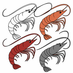 Fototapeta premium shrimp vector illustration icon