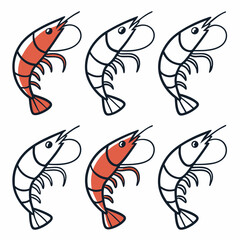 shrimp vector illustration icon