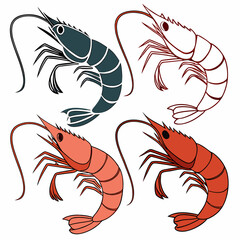 Fototapeta premium shrimp vector illustration icon