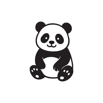 funny panda cartoon vector
