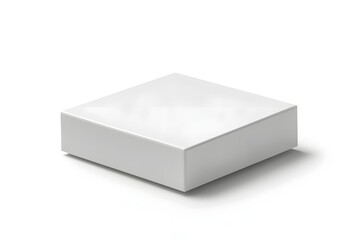 Fototapeta premium A minimalist image shows a pristine, blank gift box casting a gentle shadow, offering a visual canvas for creativity and versatility.