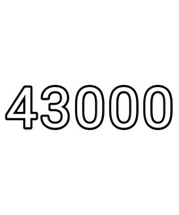 Black and white color numbers 43000