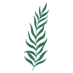 Minimal Green Leaf Silhouette