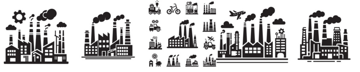 Fototapeta premium vector icon industrial factory silhouette